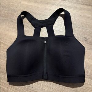 All in Motion Black Zip-Front Sports Bra